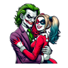 DC Joker And Harley Quinn Couple Hug Design - DTF Ready To Press