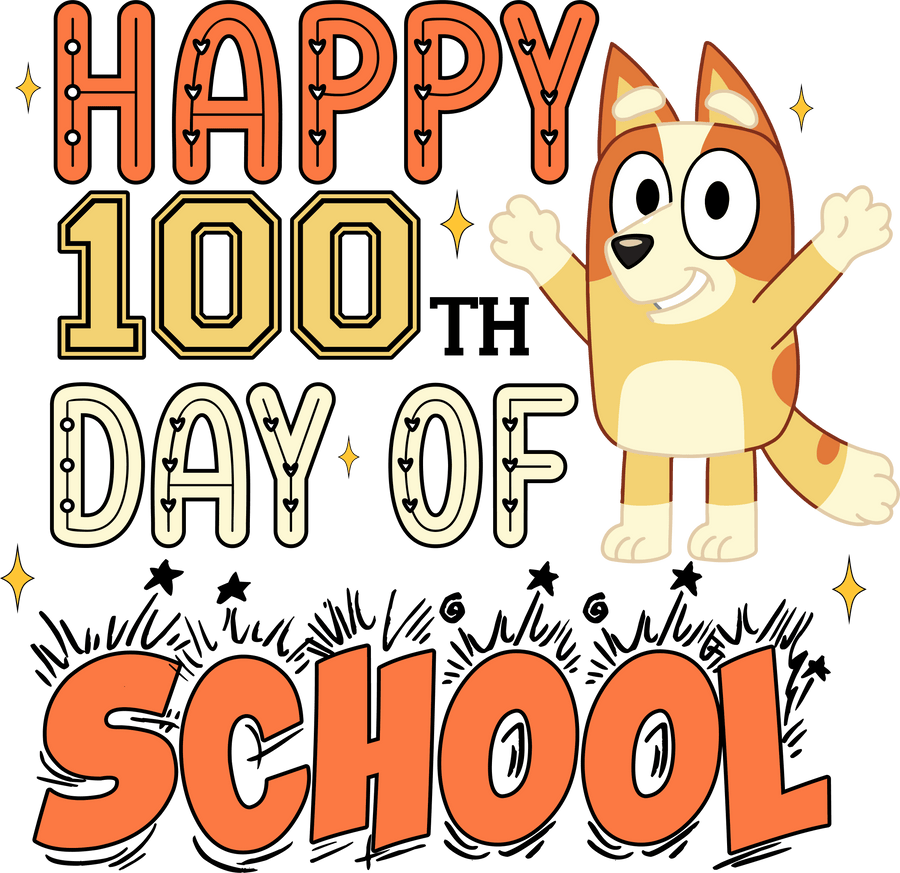 Bingo Happy 100th Day of School Design | DTF Dallas