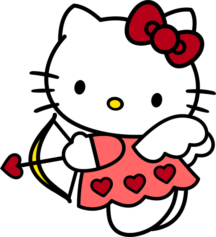 Hello Kitty Cupid Valentine's Day Design pressed on a garment