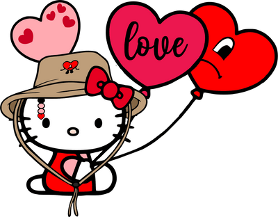 Hello Kitty Bad Bunny Valentine's Day Design | DTF Dallas Hello Kitty Bad Bunny Valentine's Day Design | DTF Dallas