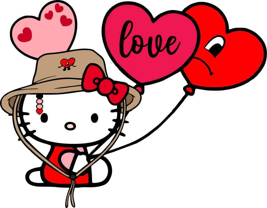 Hello Kitty Bad Bunny Valentine's Day Design | DTF Dallas
