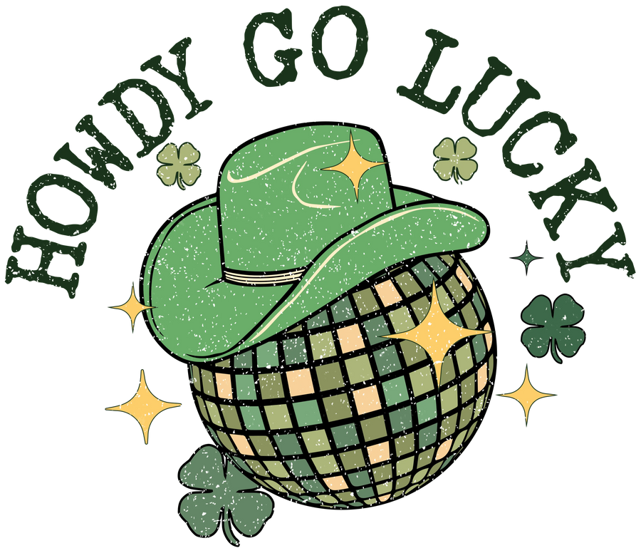 Howdy Go Lucky Patrick's Day Disco Ball Design | DTF Dallas