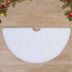 White Faux Fur Christmas Tree Skirt – Plush Shag Holiday Tree Cover