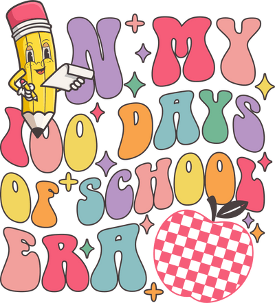 In My 100 Days of School Era Apple Design | DTF Dallas - DTF Dallas 