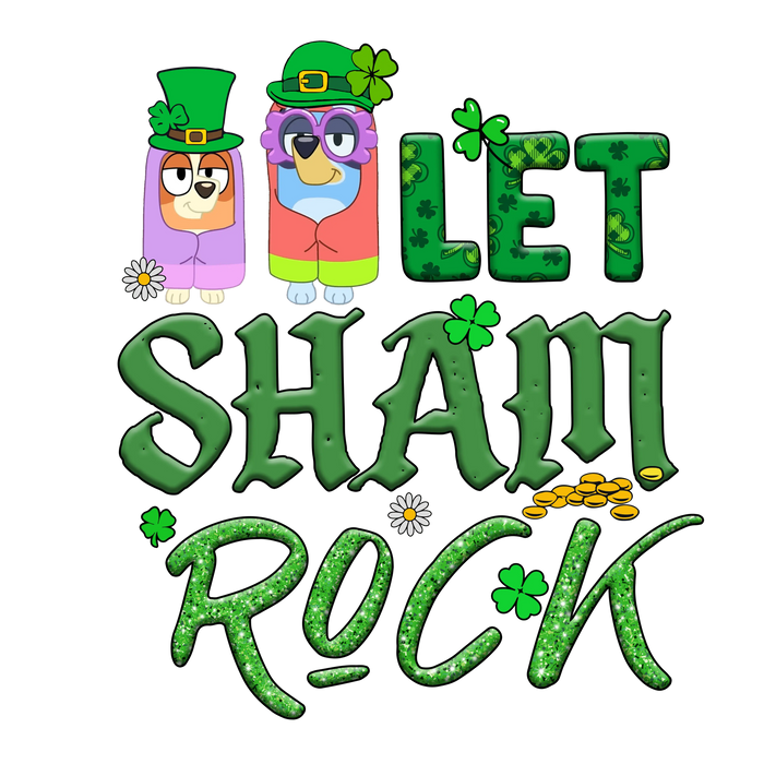 Let Shamrock Bluey pressed on a garment
