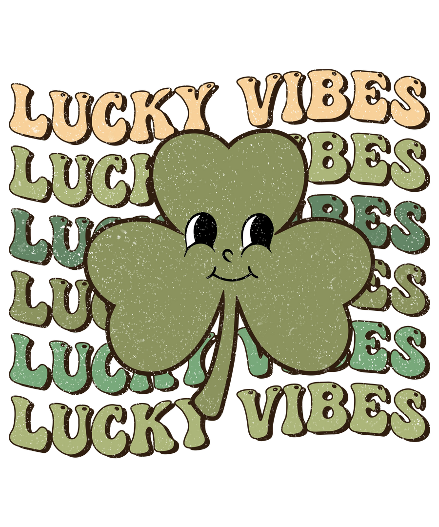 Lucky Vibes St Patrick's Day Clover Design | DTF Dallas