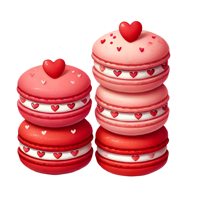 Valentine's Day Macarons Design pressed on a garment