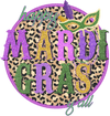 Happy Mardi Gras Y'all Leopard Design - DTF Ready To Press