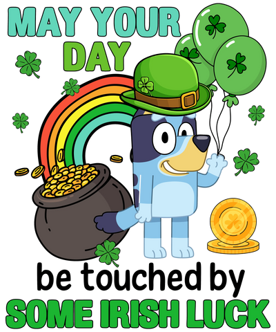 One Lucky Kid Bluey Patrick's Day Design | DTF Dallas - DTF Dallas 