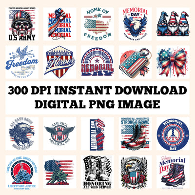Memorial Day Designs Digital PNG - DTF Dallas 