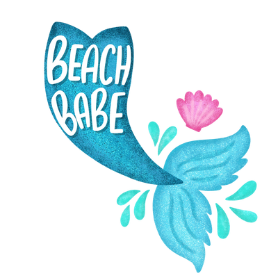 Beach Babe Mermaid Design - DTF Ready To Press - DTF Dallas 