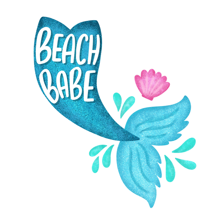 Beach Babe Mermaid Design pressed on a garment