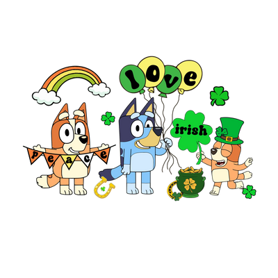Bluey's St Patrick's Day Adventure  - DTF Ready To Press - DTF Dallas 