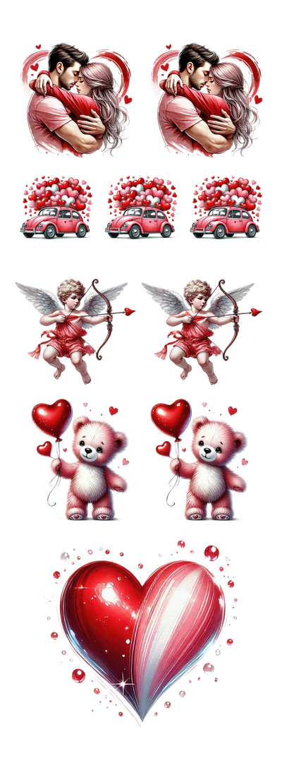 Love in Every Detail: Valentine’s Day 22"x60" Premade DTF Gang Sheet - DTF Dallas 