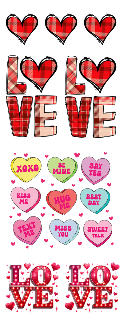 Plaid & Sweet: Valentine’s Day DTF Gang Sheet 22"x60" Premade DTF Gang Sheet - DTF Dallas 