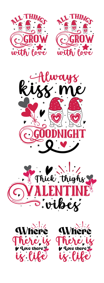 Love Quotes: Valentine’s Day DTF Gang Sheet 22"x60" Premade DTF Gang Sheet - DTF Dallas 