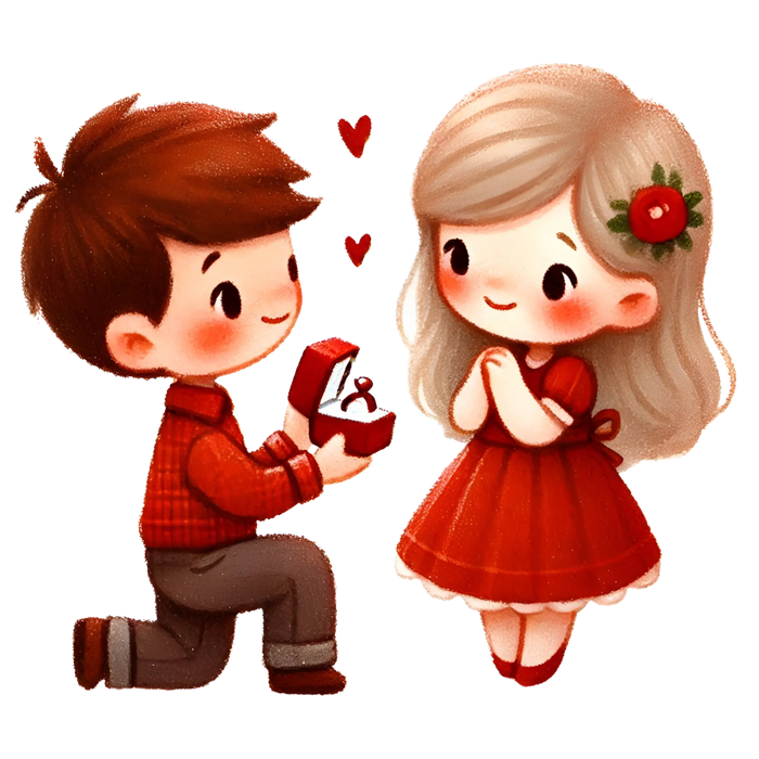 Valentine's Day Proposal Design pressed on a garment