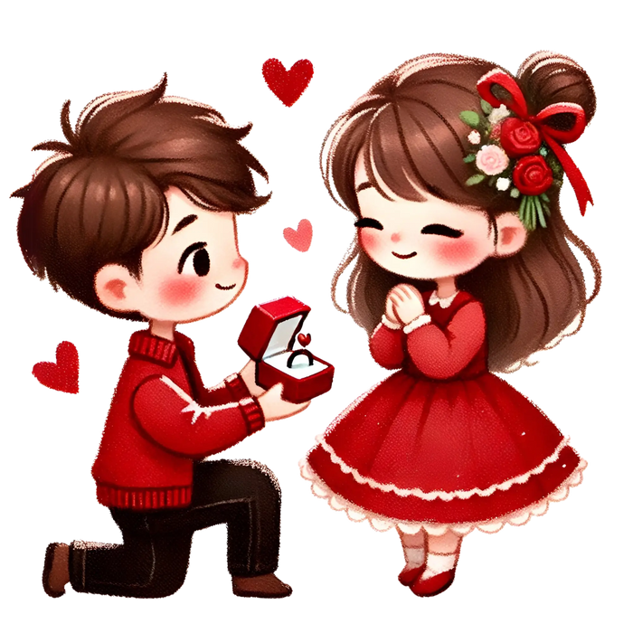Valentine's Day Fiancee Design pressed on a garment