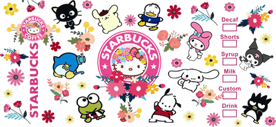 Starbucks Hello Kitty Glass Cup Wrap | DTF Dallas - DTF Dallas 