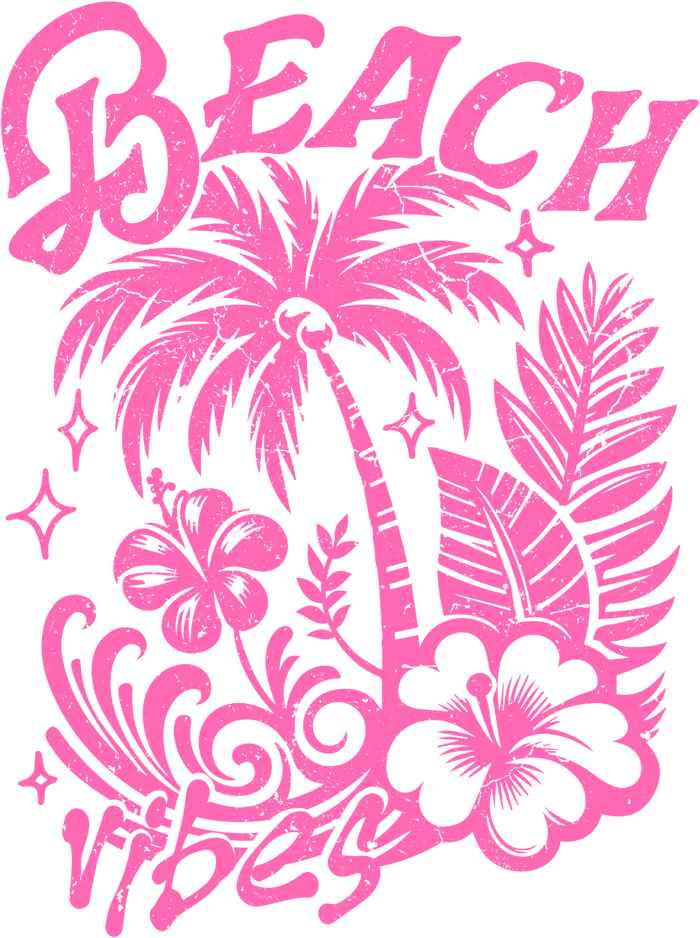 Beach Vibes Design  (V2) pressed on a garment
