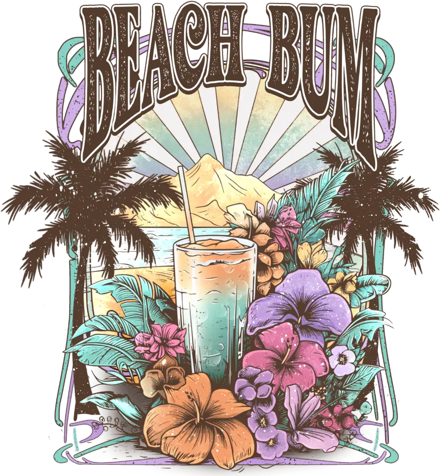 Beach Bum Design DTF-Ready to Press (V1) | DTF Dallas