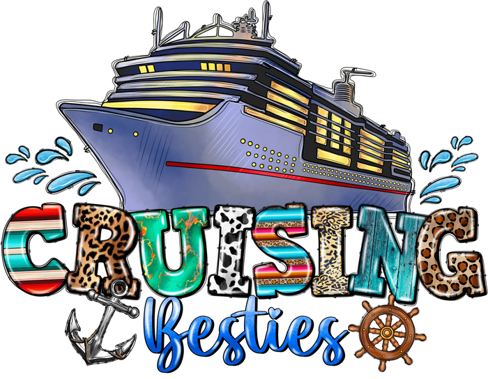 Crusing Besties Design pressed on a garment