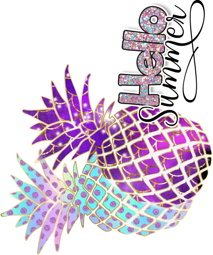 Hello Summer Design  Palm Coast Collection pressed on a garment