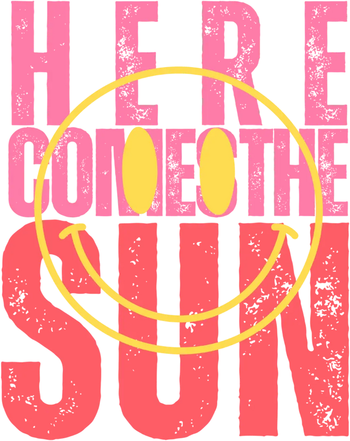 Here Comes the Sun Design  Island Breeze Collection pressed on a garment