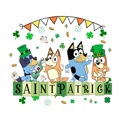 Saint Patrick's Day Bluey Friend - DTF Ready To Press - DTF Dallas 