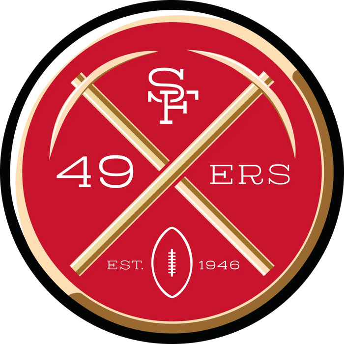 San Francisco 49ers Football Design pressed on a garment