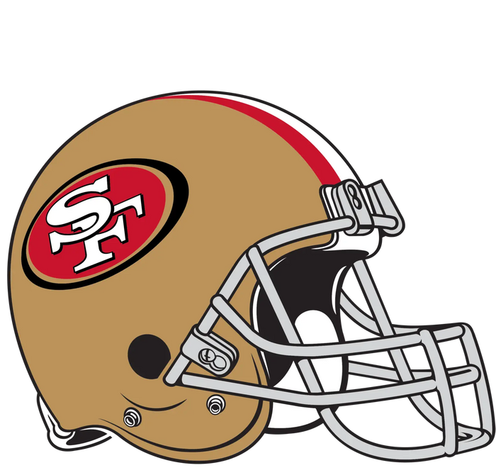 San Francisco 49ers Football Helmet Design pressed on a garment