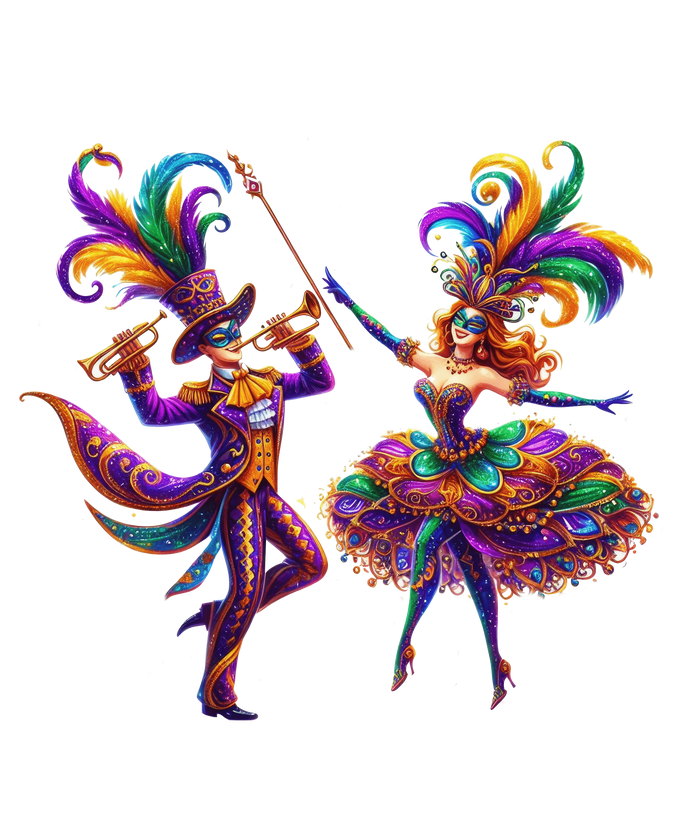 Fat Tuesday Mardi Gras Dance Party Design pressed on a garment