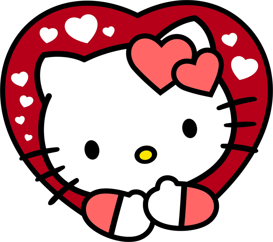 Hello Kitty Valentine's Day Heart DTF (V2) | DTF Dallas