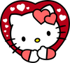Hello Kitty Valentine's Day Heart Design - DTF Ready To Press