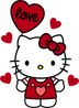 Hello Kitty Love Design - DTF Ready To Press