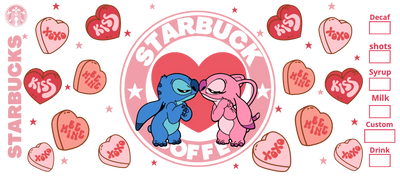 Lilo and Stitch XOXO Kiss Be Mine Starbucks | DTF Dallas - DTF Dallas 