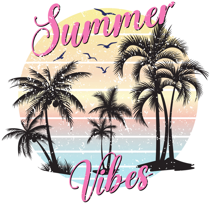 Retro Summer Vibes   Surfside Collection pressed on a garment