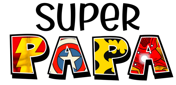 Super Papa Design pressed on a garment