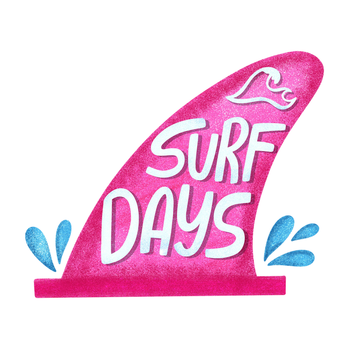 Surf Days Design pressed on a garment