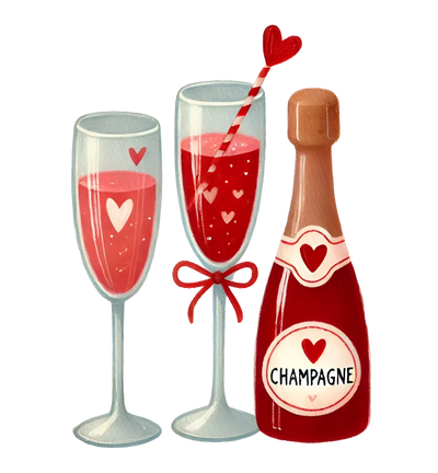 Valentine's Day Champagne Design | DTF Dallas - DTF Dallas 