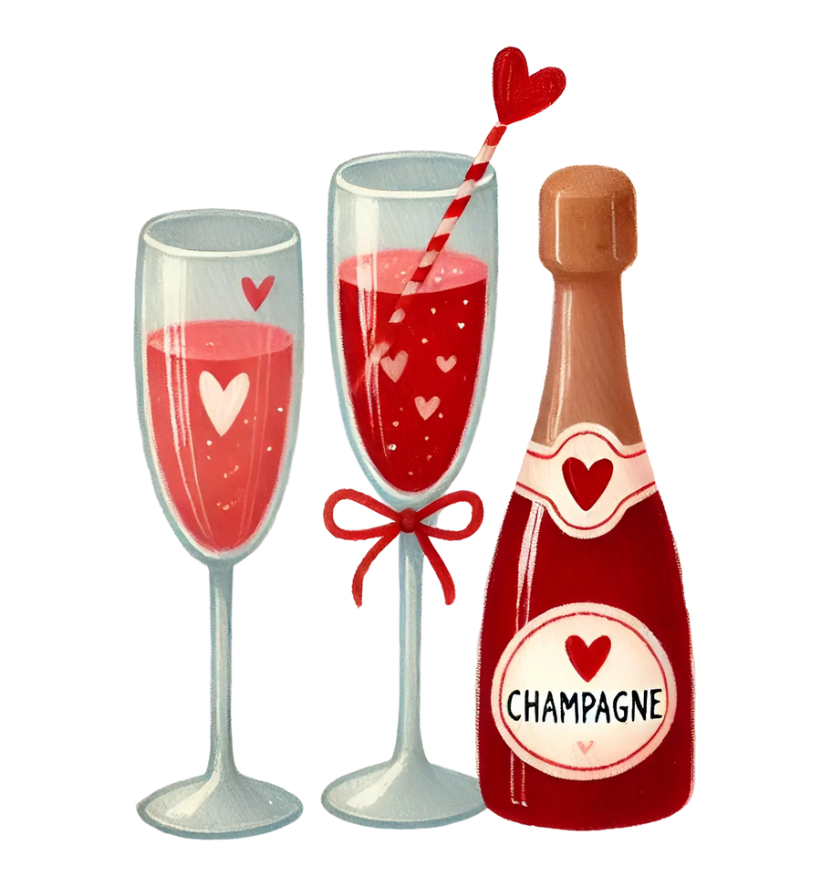 Valentine's Day Champagne Design | DTF Dallas