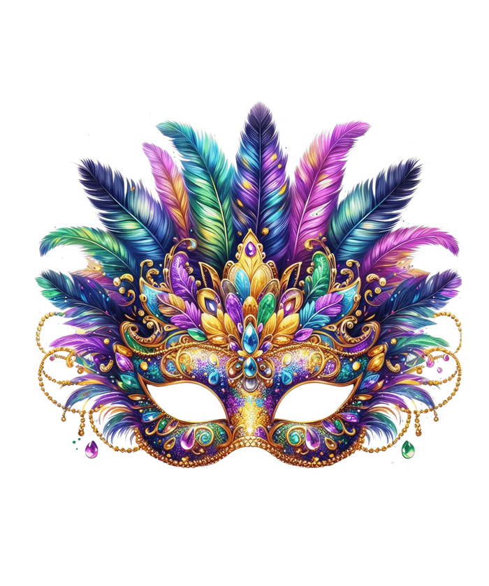 Fat Tuesday Mardi Gras Carnival Party Mask pressed on a garment