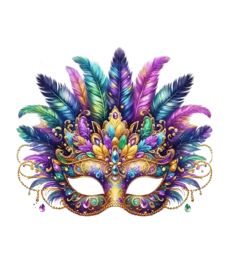 Fat Tuesday Mardi Gras Carnival Party Mask | DTF Dallas