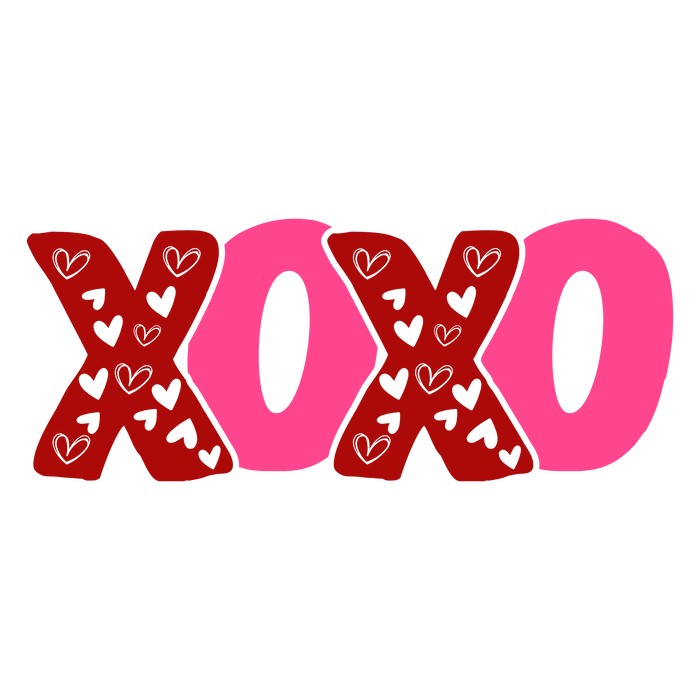XOXO Valentine Heart Design pressed on a garment
